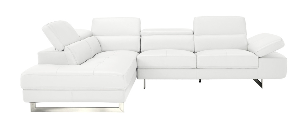 Barts Leatherette L-Shape Sectional w/Motion Headrests, Left Arm Chaise Facing
