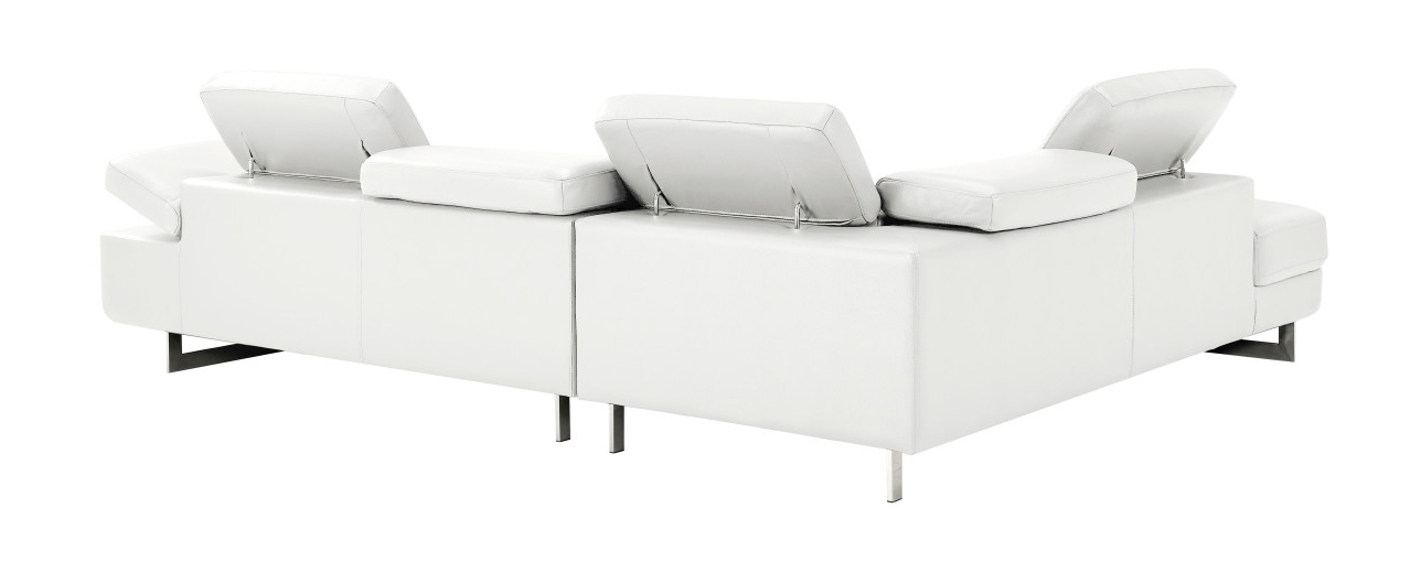 Barts Leatherette L-Shape Sectional w/Motion Headrests, Left Arm Chaise Facing