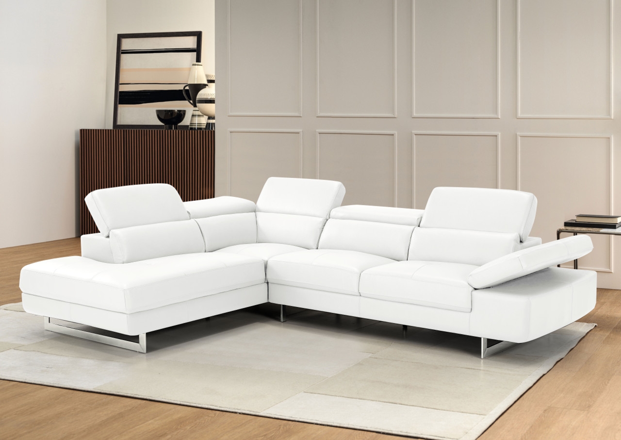 Barts Leatherette L-Shape Sectional w/Motion Headrests, Left Arm Chaise Facing