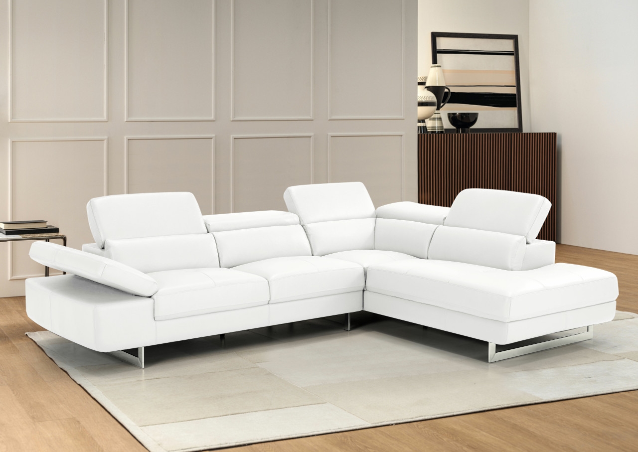 Barts Leatherette L-Shape Sectional w/Motion Headrests, Right Arm Chaise Facing
