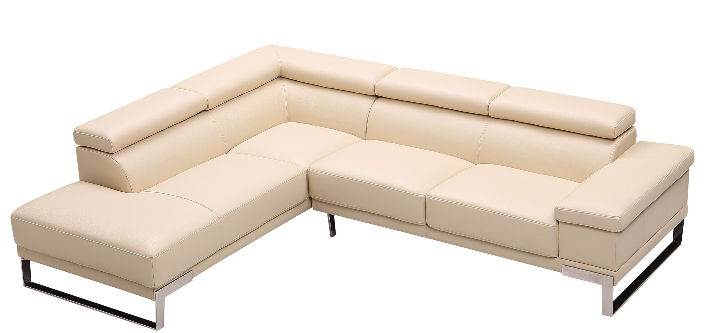 Baxter L-Shaped Leather Sectional with Left Chaise & Motion Headrest