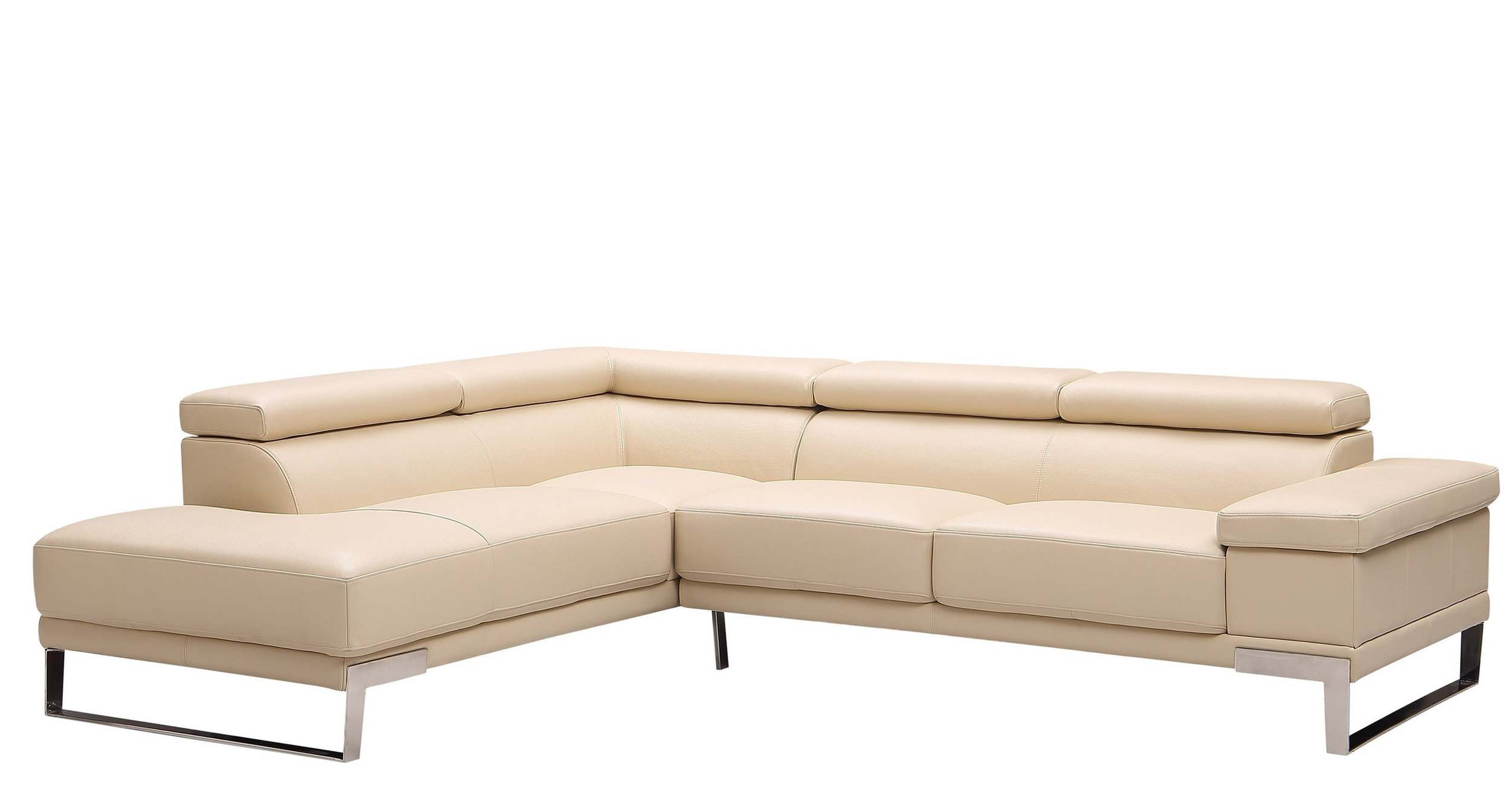 Baxter L-Shaped Leather Modular Sectional with Chaise & Motion Headrest