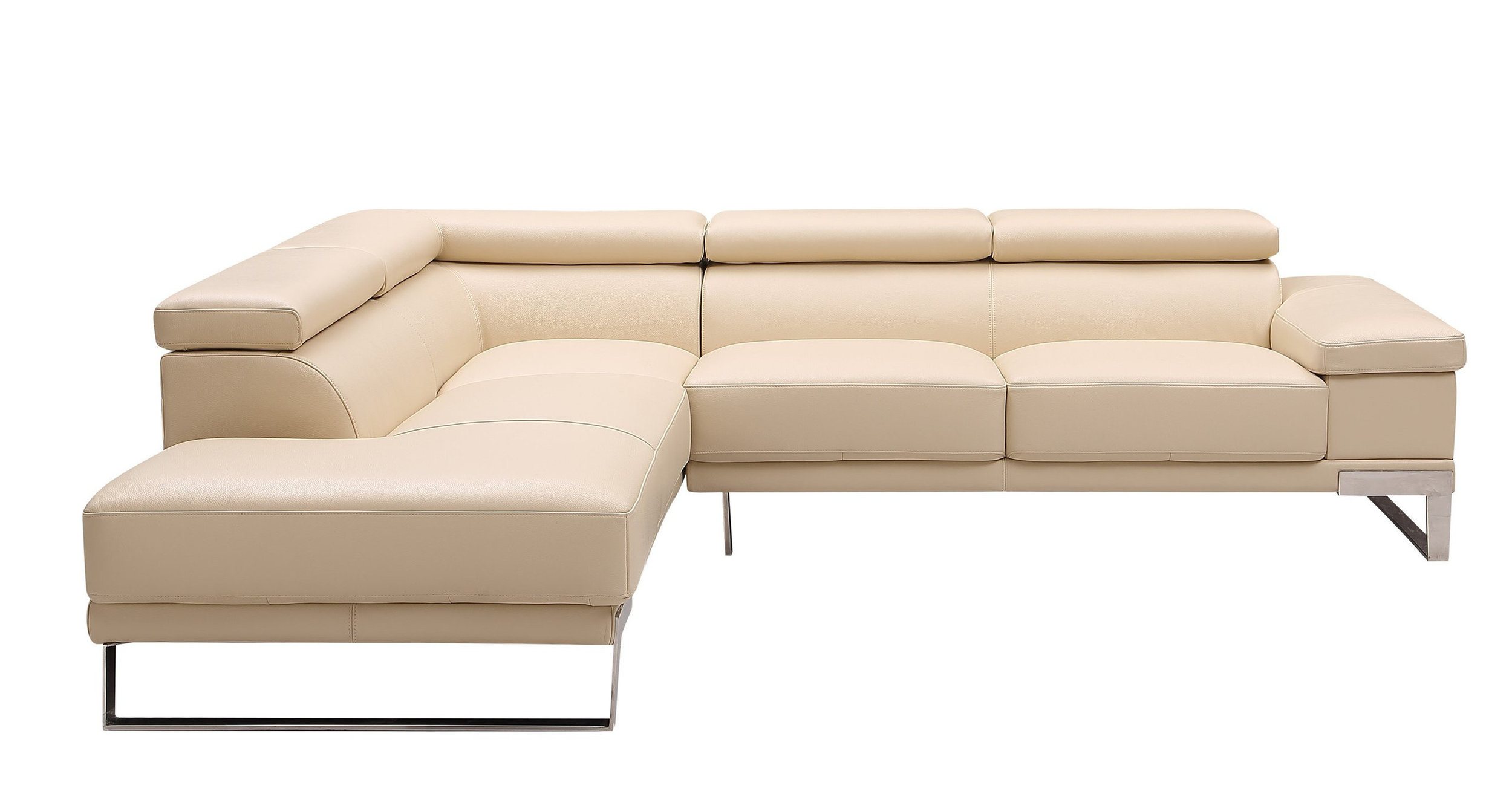 Baxter L-Shaped Leather Modular Sectional with Chaise & Motion Headrest