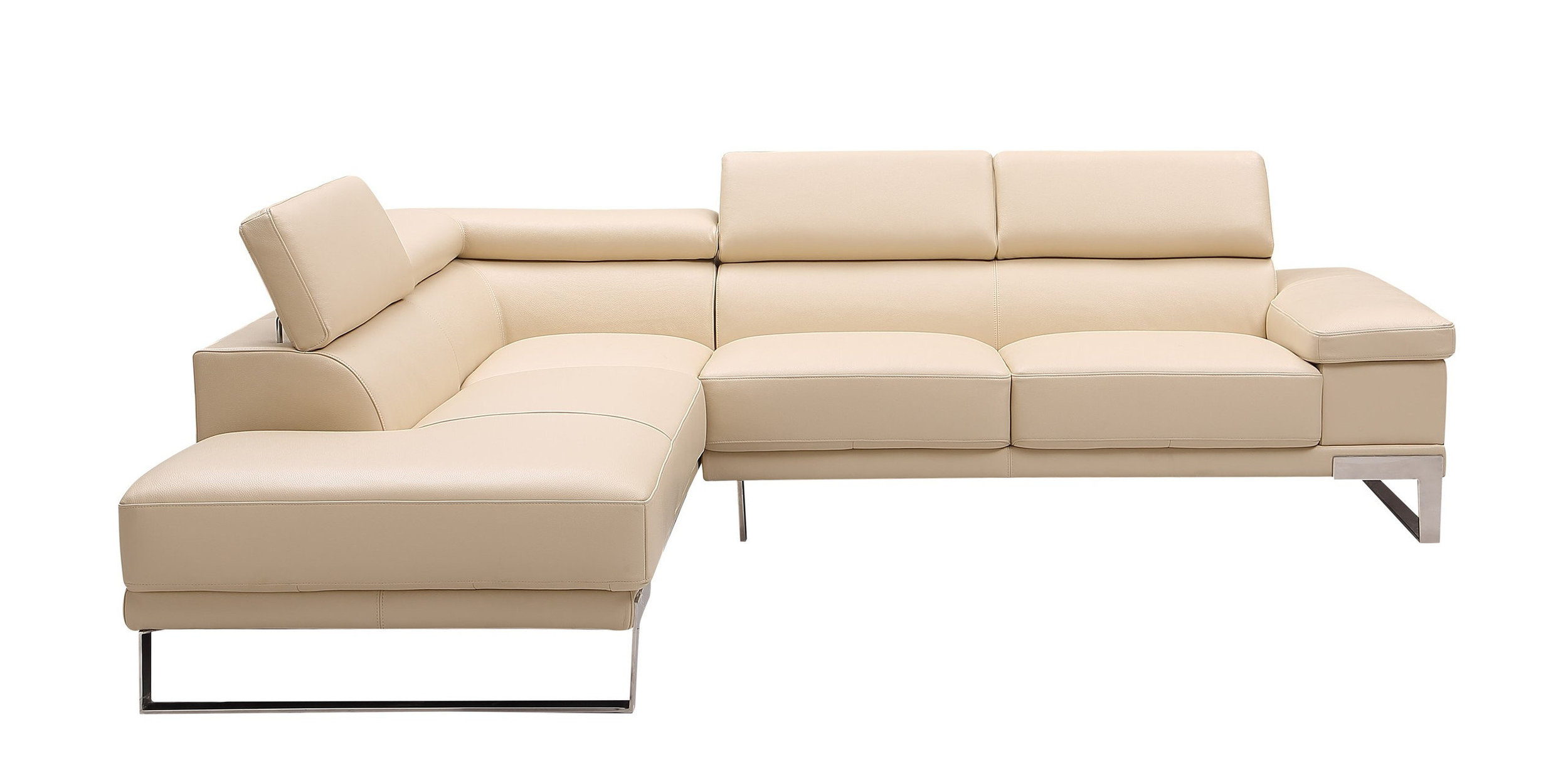 Baxter L-Shaped Leather Modular Sectional with Chaise & Motion Headrest