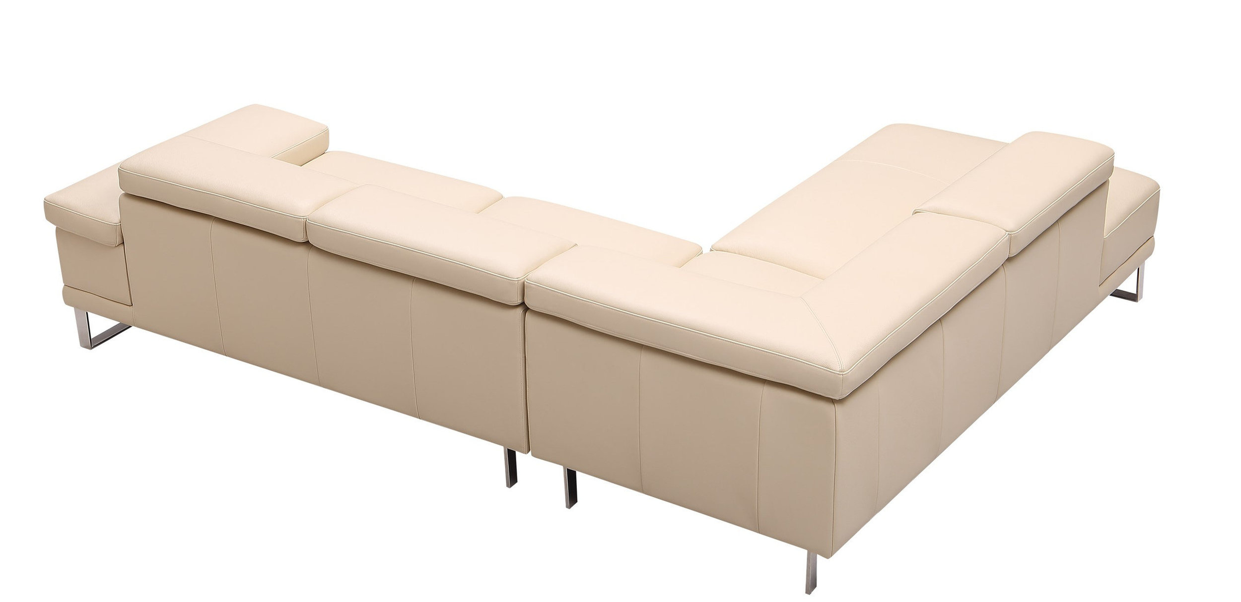 Baxter L-Shaped Leather Sectional with Left Chaise & Motion Headrest