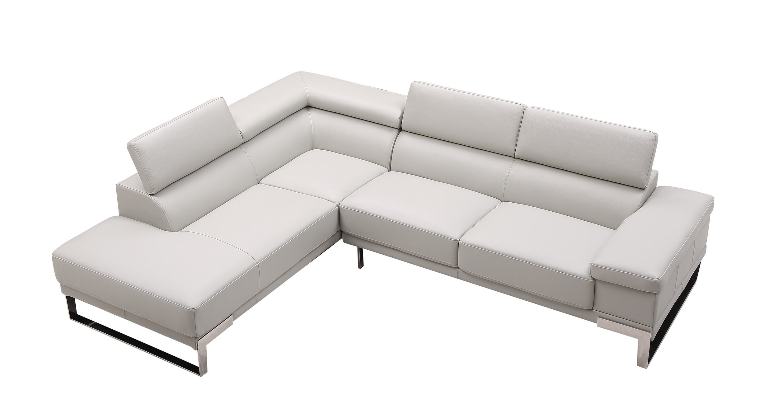 Baxter L-Shaped Leather Modular Sectional with Chaise & Motion Headrest