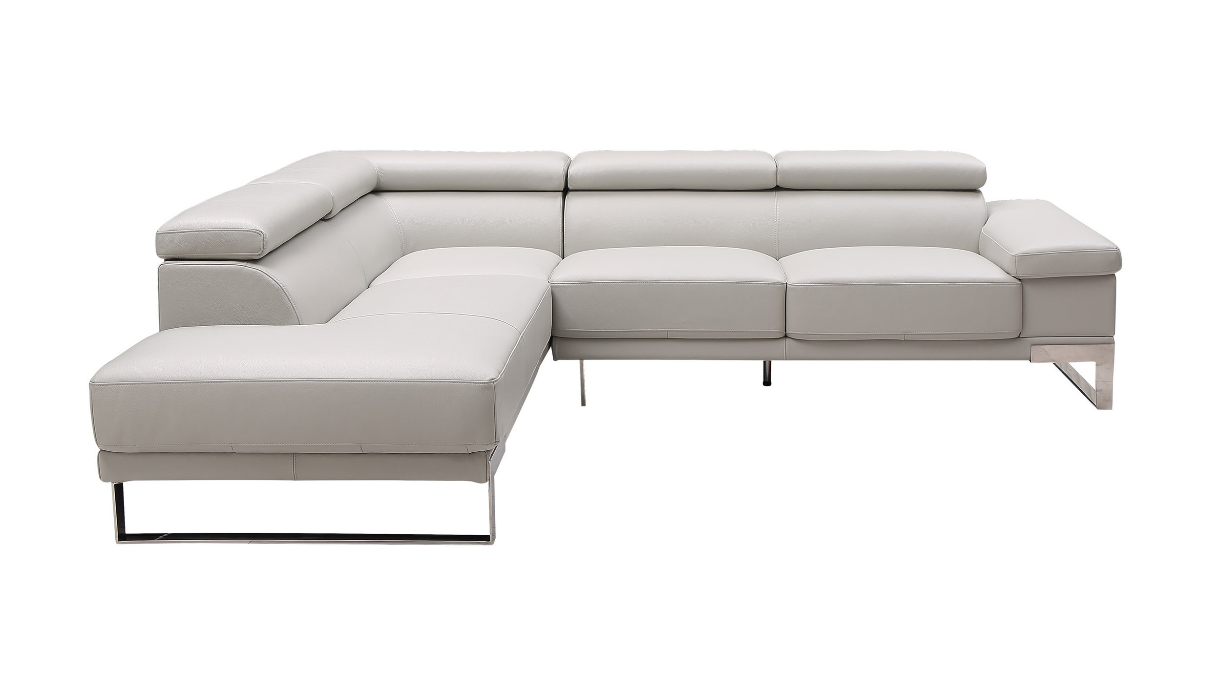 Baxter L-Shaped Leather Sectional with Left Chaise & Motion Headrest
