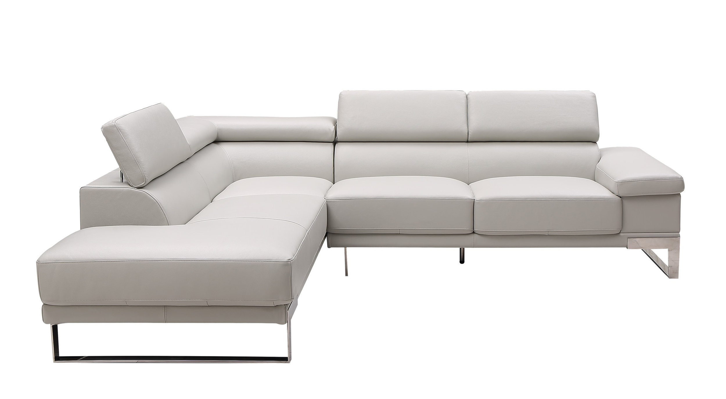 Baxter L-Shaped Leather Modular Sectional with Chaise & Motion Headrest