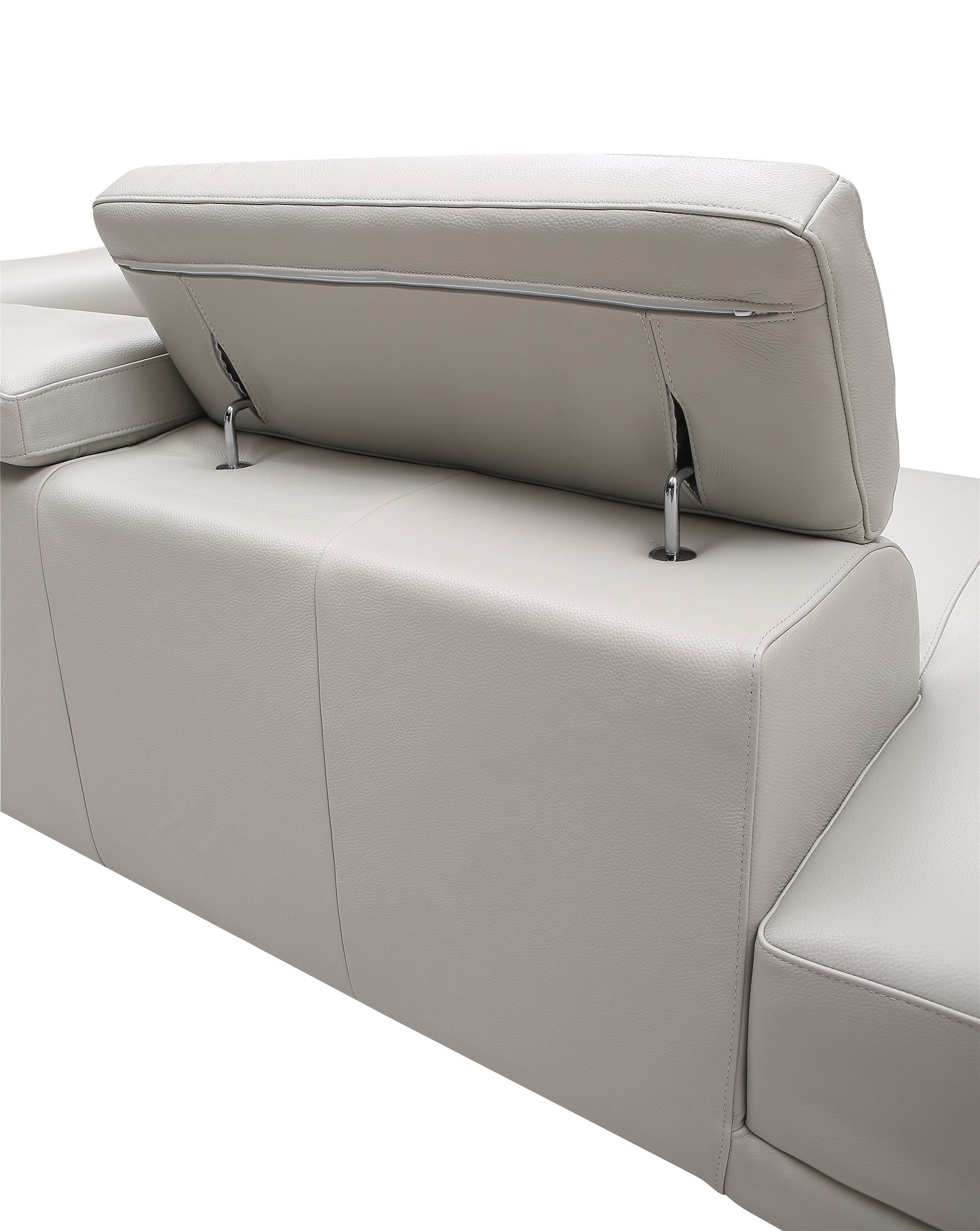 Baxter L-Shaped Leather Modular Sectional with Chaise & Motion Headrest