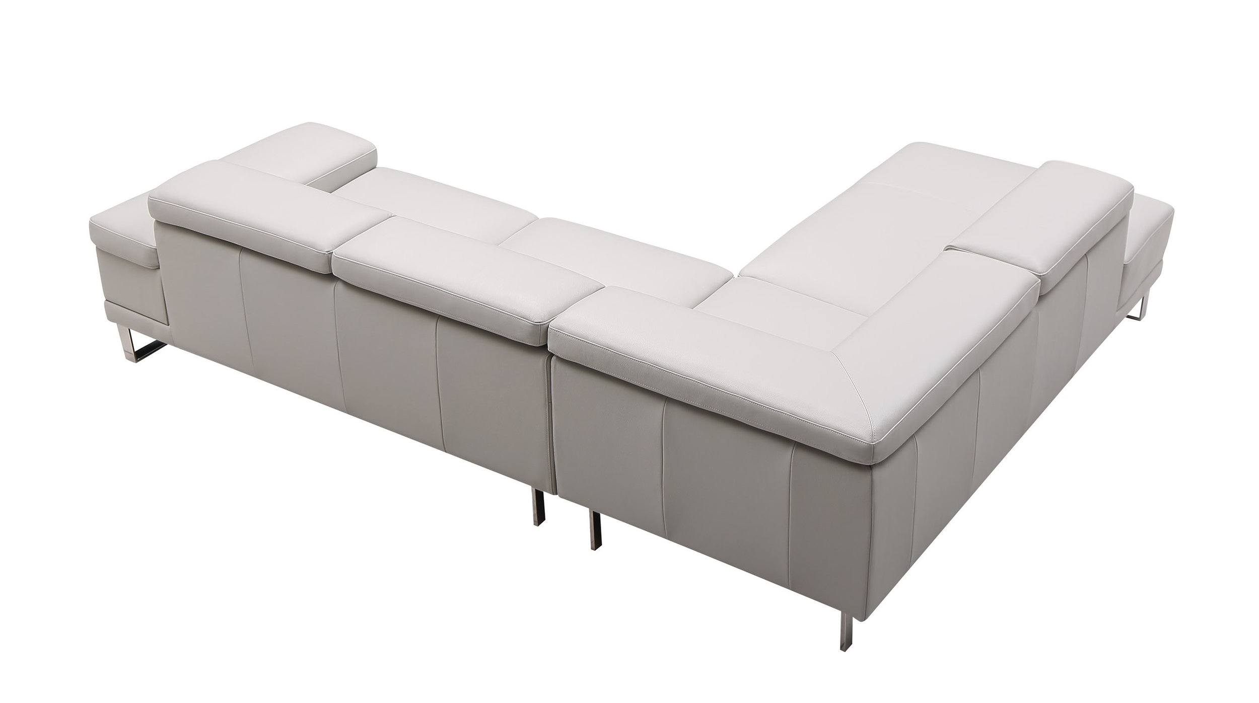 Baxter L-Shaped Leather Sectional with Left Chaise & Motion Headrest