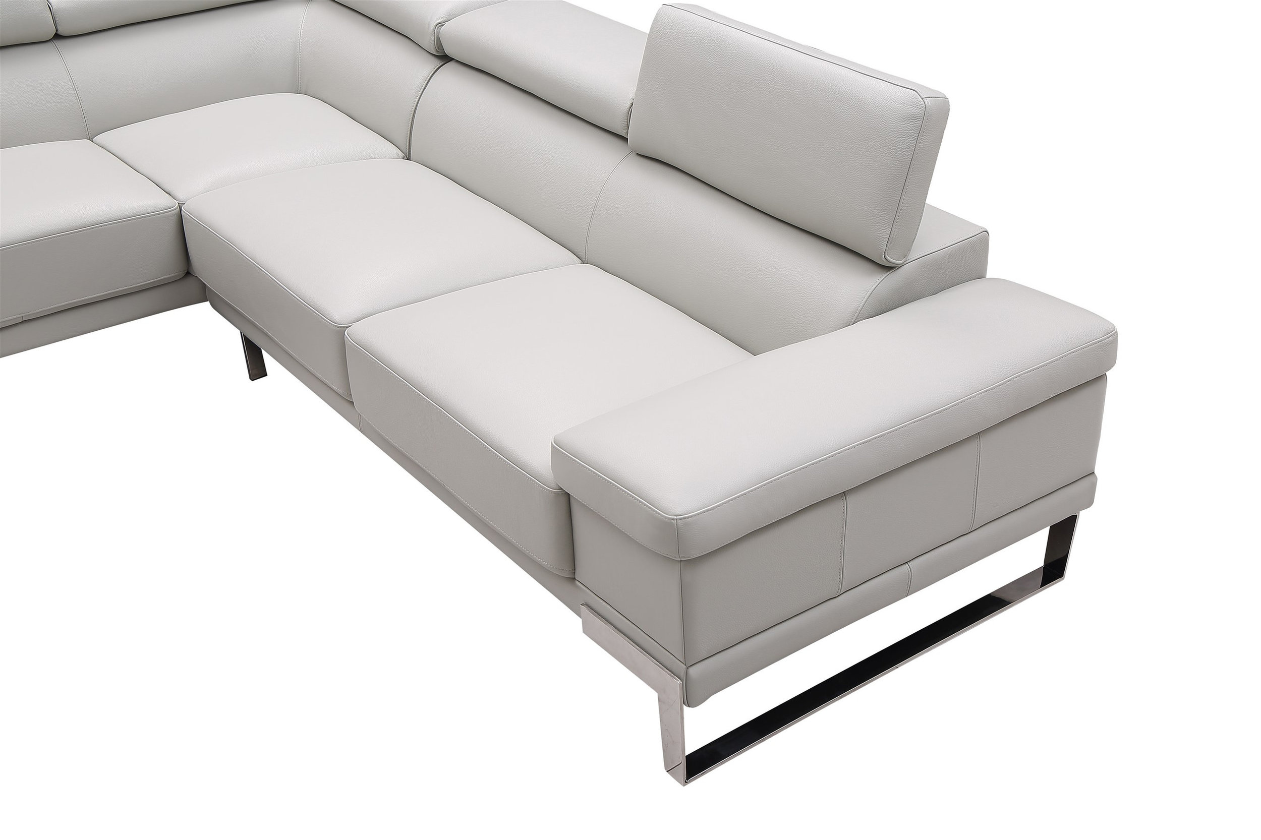 Baxter L-Shaped Leather Sectional with Left Chaise & Motion Headrest