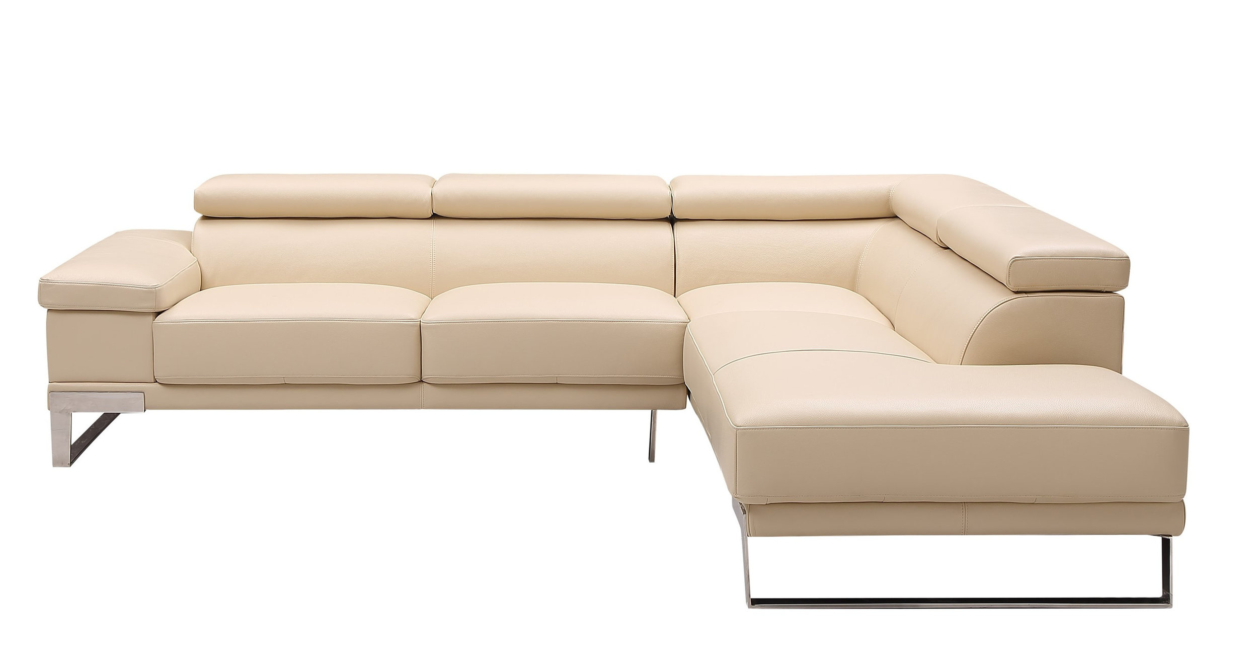 Baxter L-Shaped Leather Sectional with Right Chaise & Motion Headrest