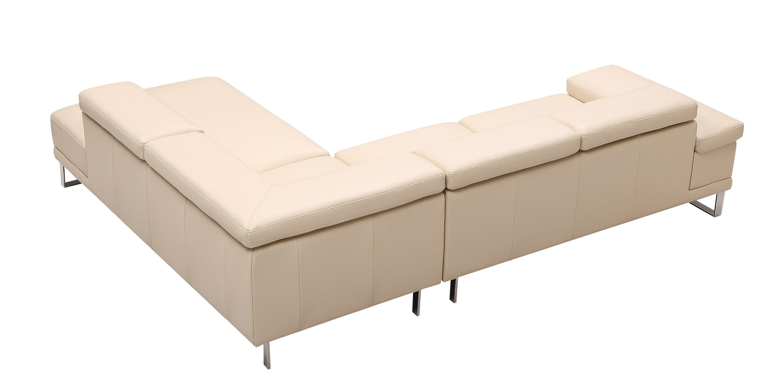Baxter L-Shaped Leather Sectional with Right Chaise & Motion Headrest