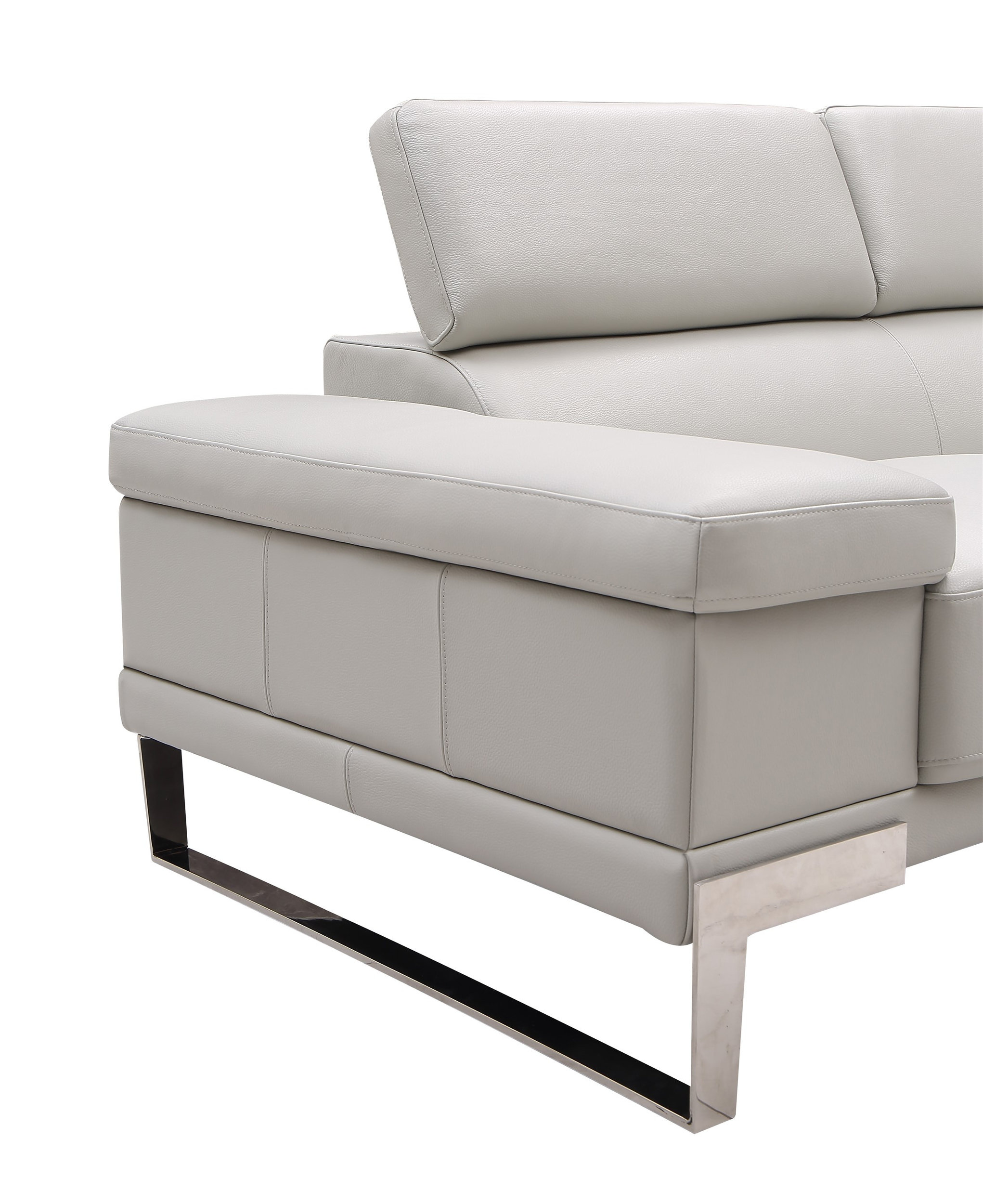 Baxter L-Shaped Leather Sectional with Chaise & Motion Headrest
