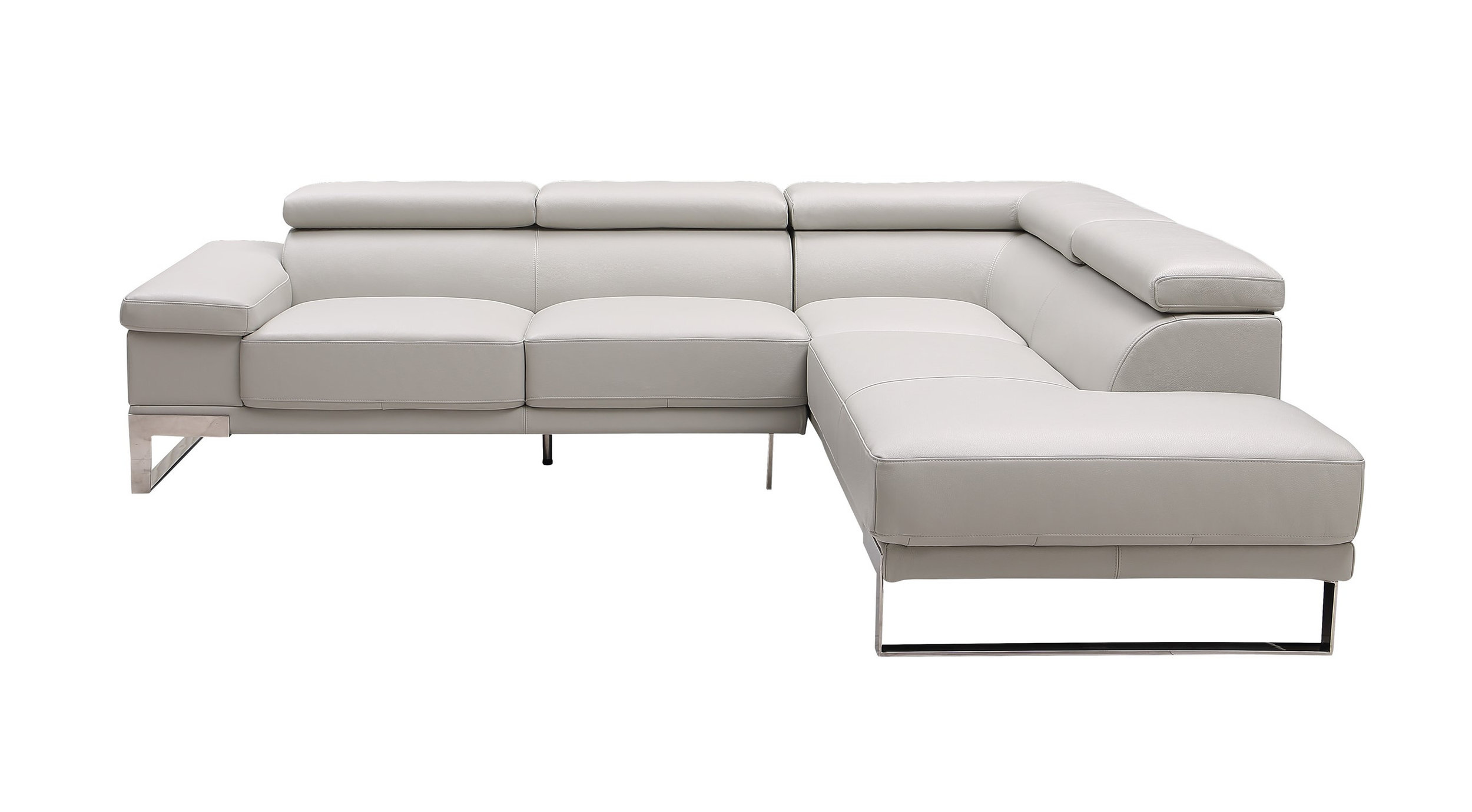 Baxter L-Shaped Leather Sectional with Chaise & Motion Headrest