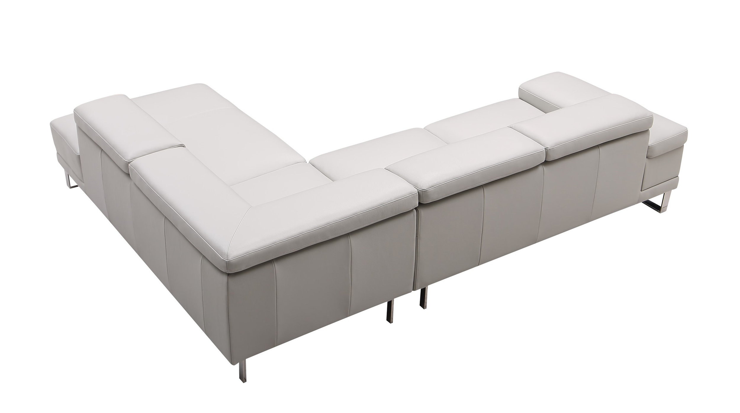 Baxter L-Shaped Leather Sectional with Chaise & Motion Headrest