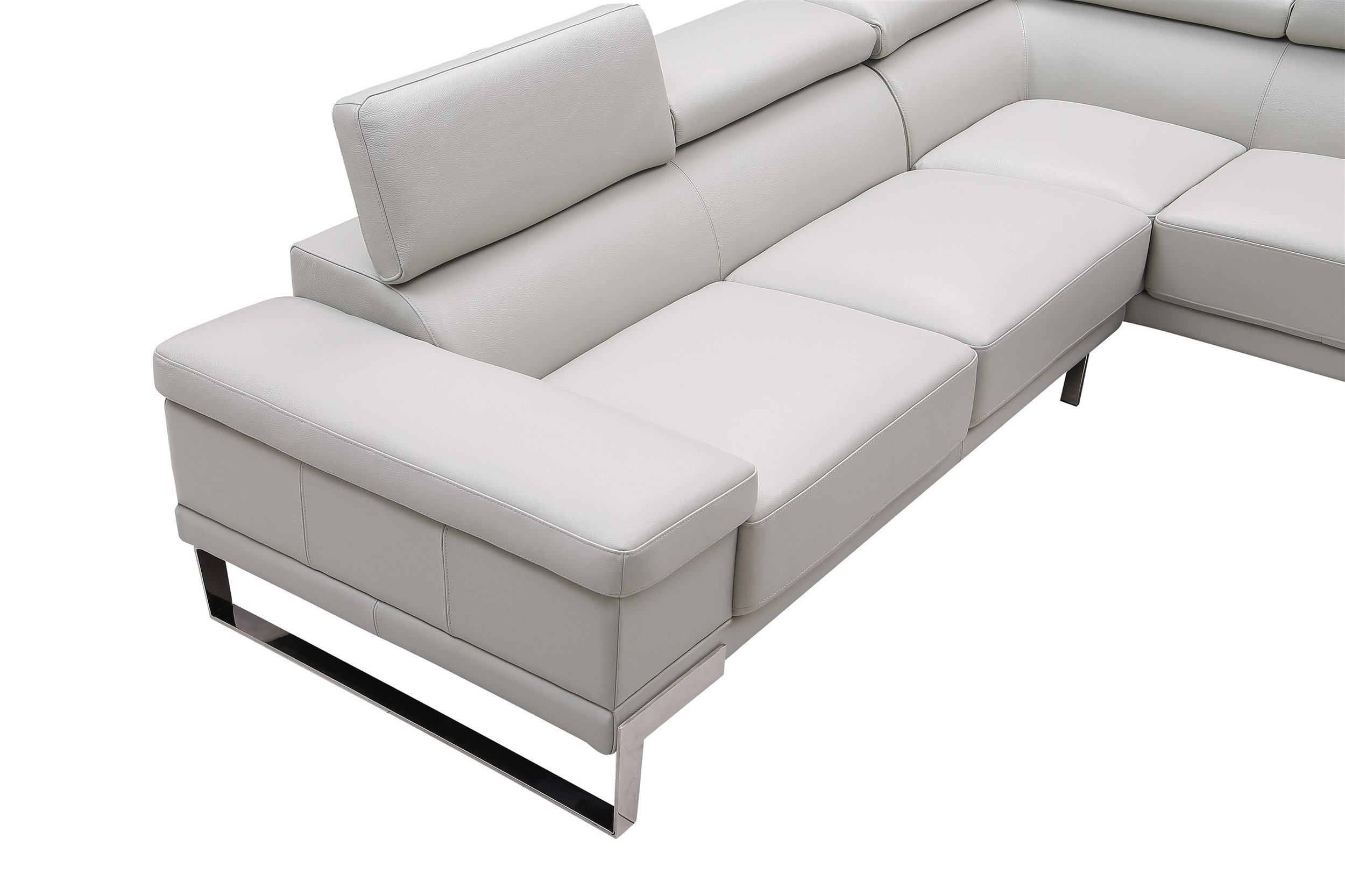 Baxter L-Shaped Leather Sectional with Chaise & Motion Headrest
