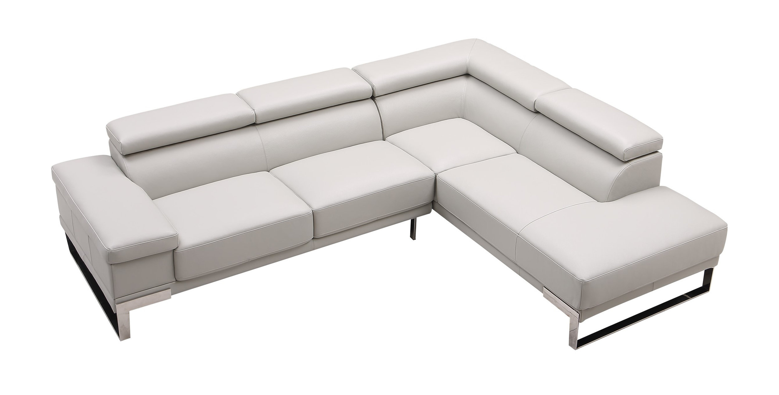 Baxter L-Shaped Leather Sectional with Chaise & Motion Headrest