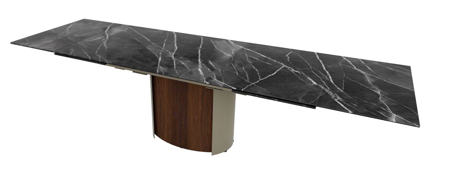 Yoroi Metal/Ceramic/Veneer Rectangular Extendable Dining Table