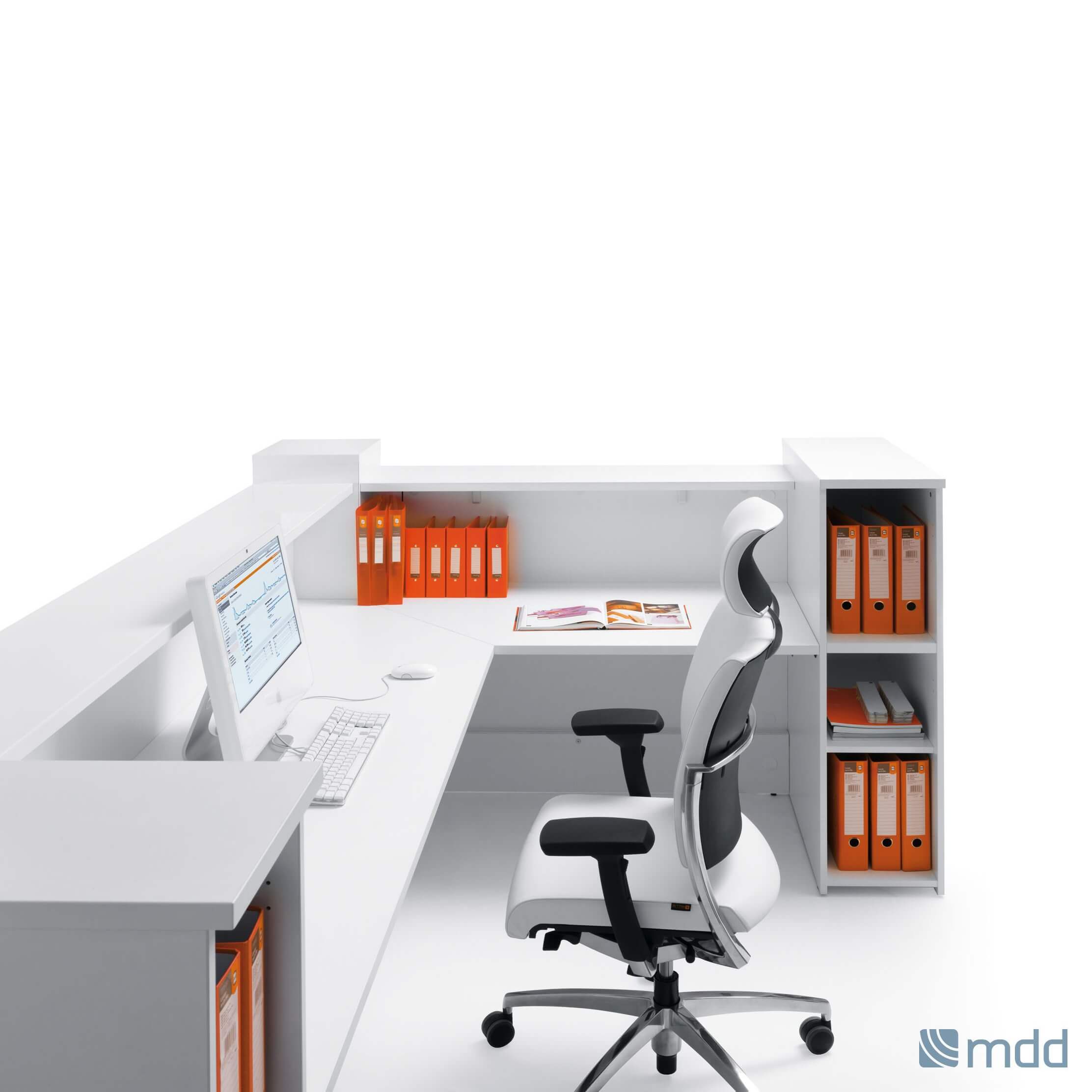 MDD Valde 86.9-inch x 86.9-inch Corner Reception Desk