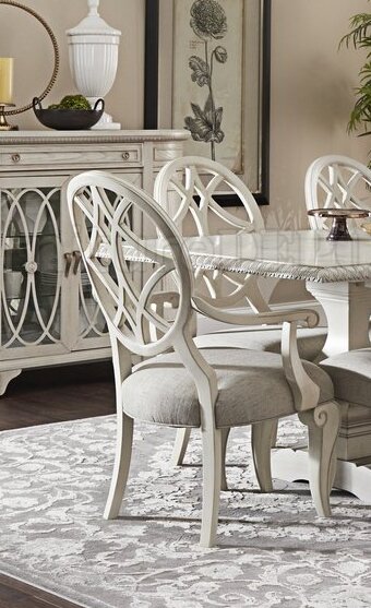 SM Jasper County Fabric/Wood Dining Arm Chair