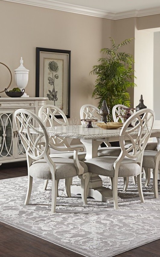 SM Jasper County Fabric/Wood Dining Arm Chair