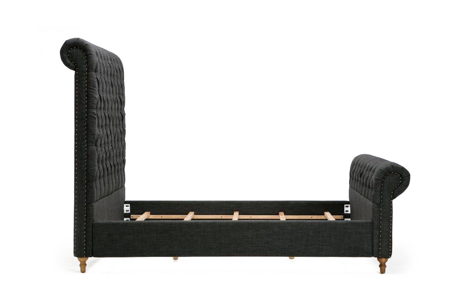 Empire Fabric Tufted Sleigh Full Size Bed