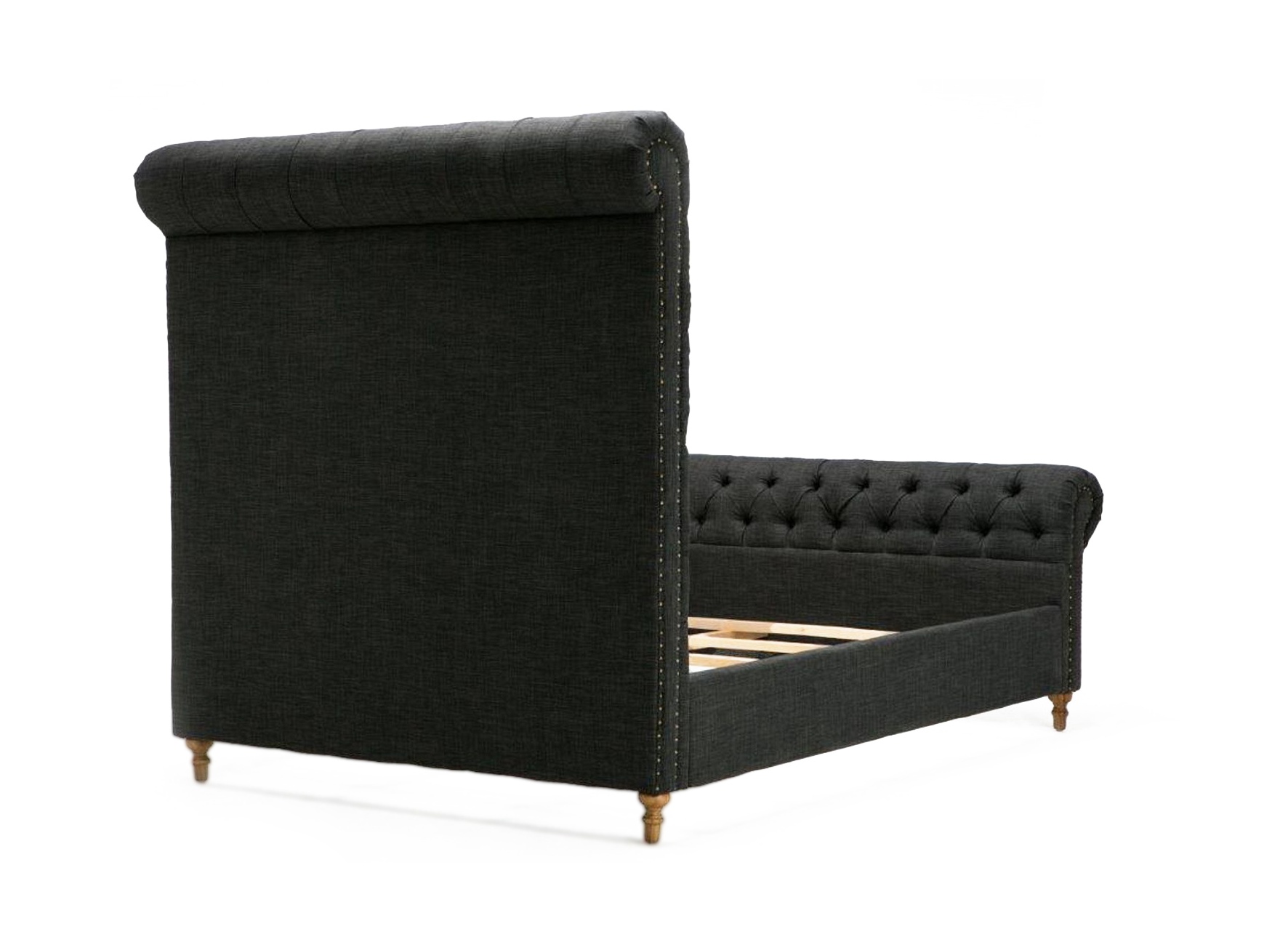 Empire Fabric Tufted Sleigh Full Size Bed