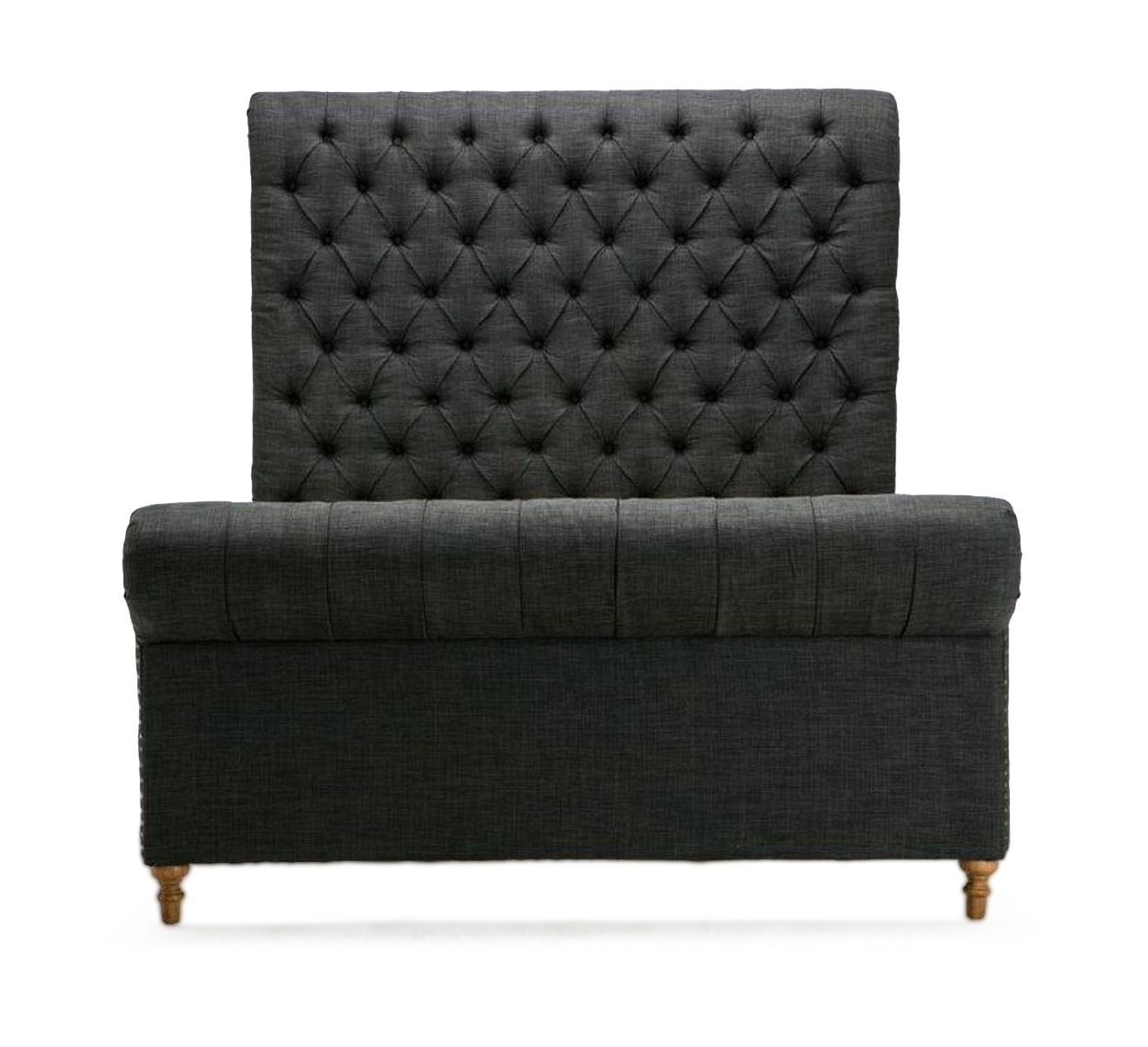 Empire Fabric Tufted Sleigh Full Size Bed