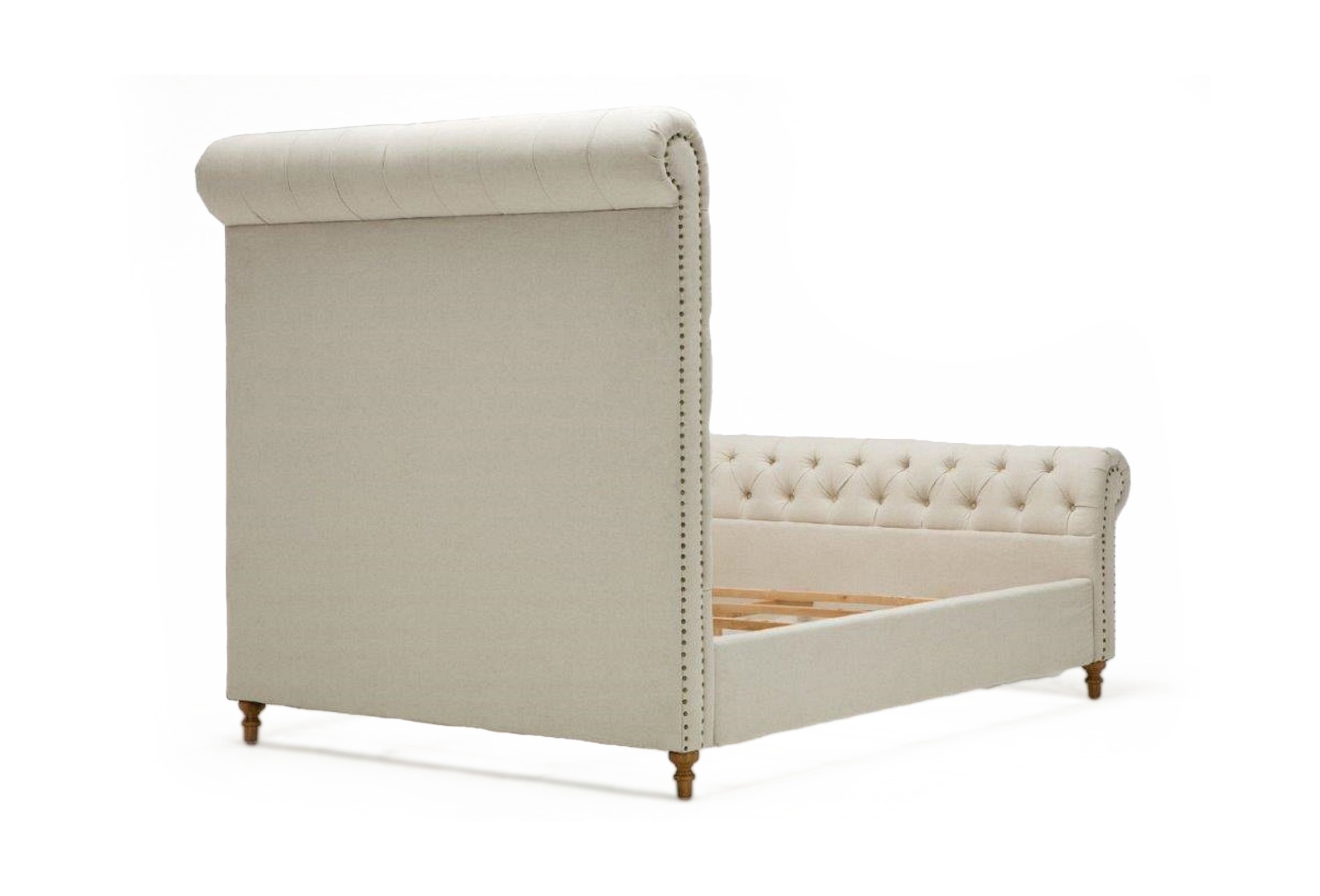 Empire Fabric Tufted Sleigh Full Size Bed