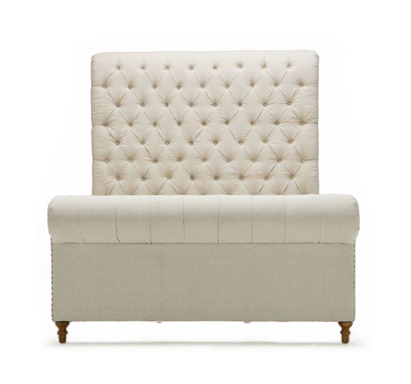 Empire Fabric Tufted Sleigh Full Size Bed