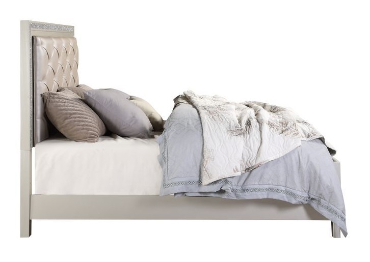 Sliverfluff PU/Wood Panel Bed w/LED Light