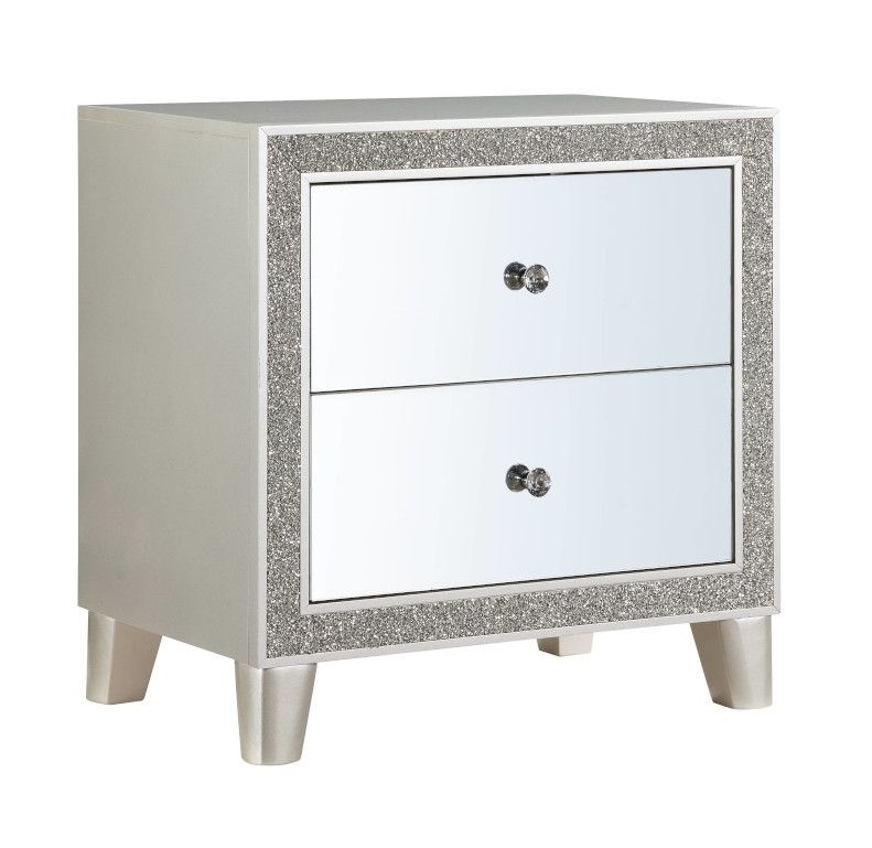 Sliverfluff PU/Wood Panel Bedroom Set w/LED Light