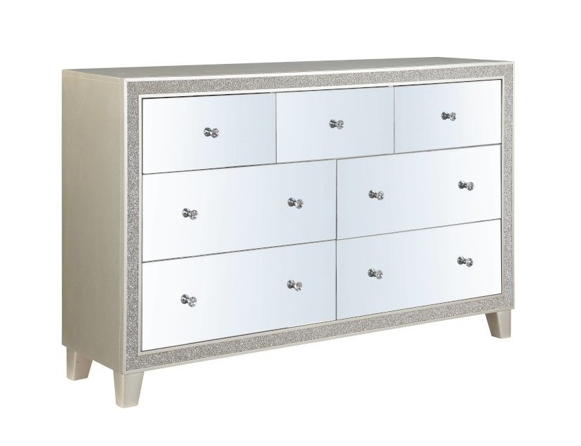 Sliverfluff PU/Wood Panel Bedroom Set w/LED Light