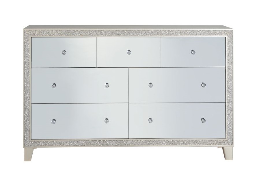 Sliverfluff PU/Wood Panel Bedroom Set w/LED Light
