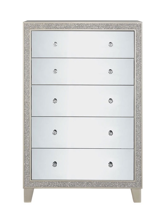 Sliverfluff PU/Wood Panel Bedroom Set w/LED Light