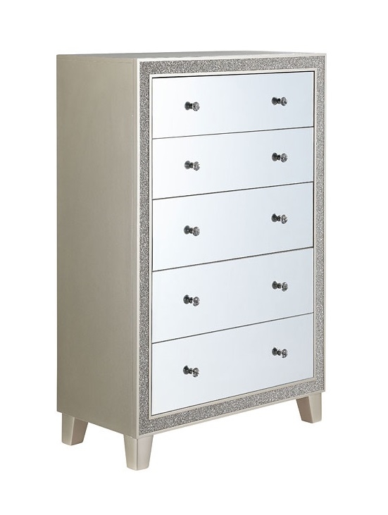 Sliverfluff PU/Wood Storage Panel Bedroom Set w/LED Light