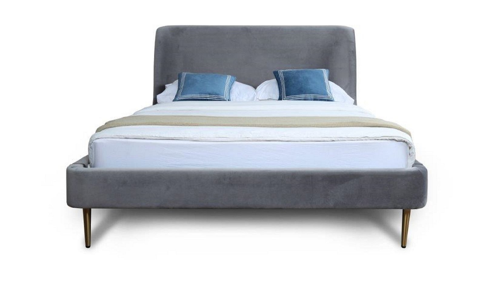 Heather Velvet Platform Full Size Bed