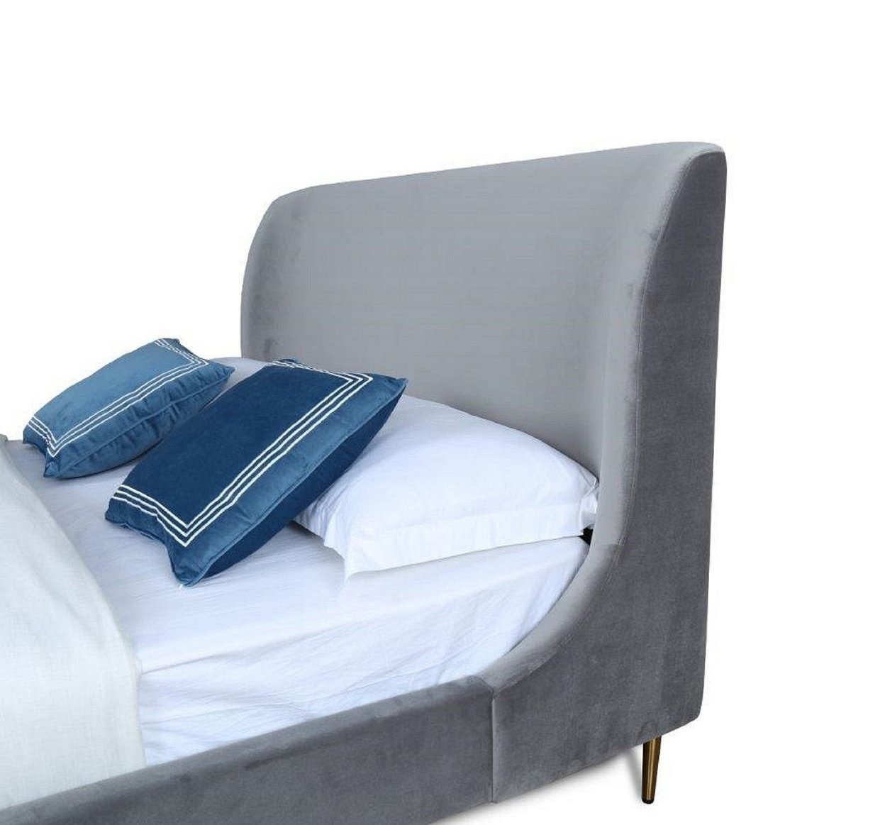 Heather Velvet Platform Full Size Bed