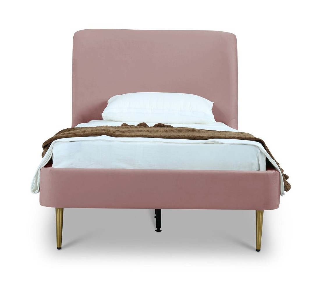 Heather Velvet Platform Twin Size Bed