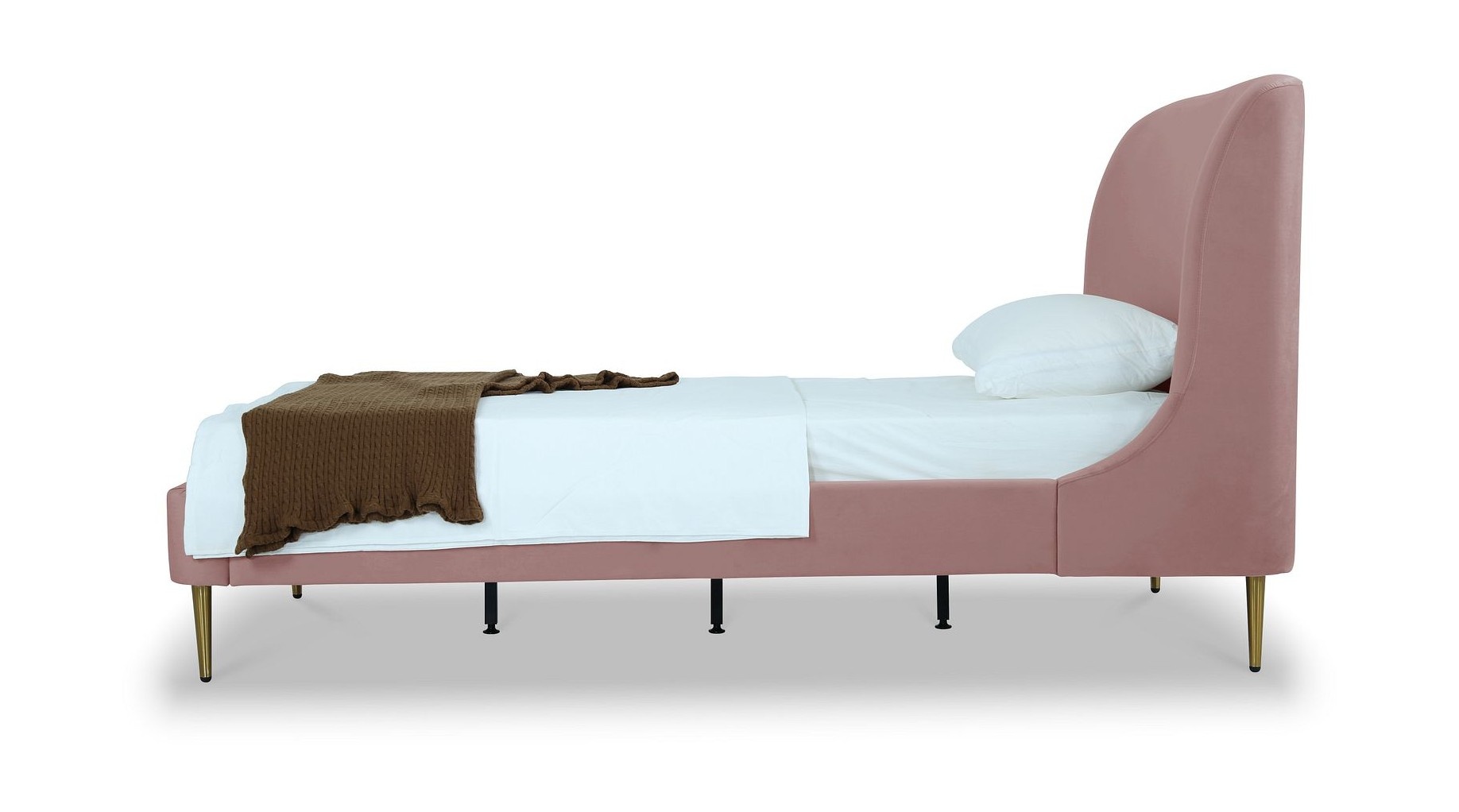 Heather Velvet Platform Twin Size Bed