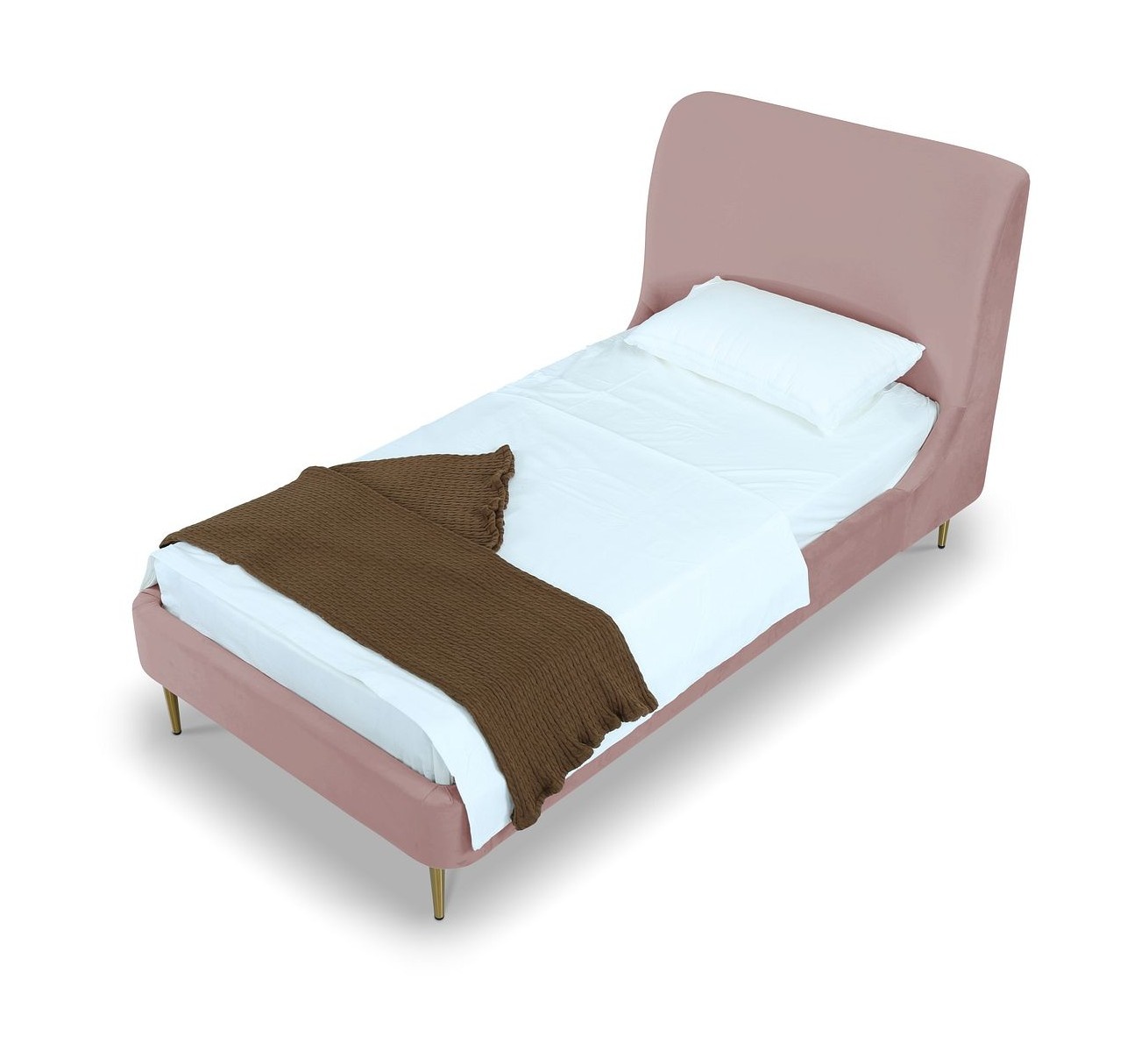 Heather Velvet Platform Twin Size Bed