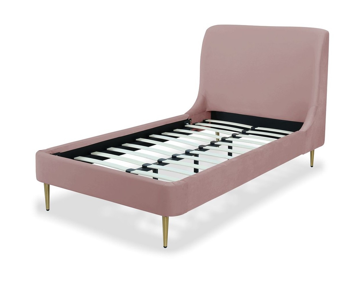 Heather Velvet Platform Twin Size Bed