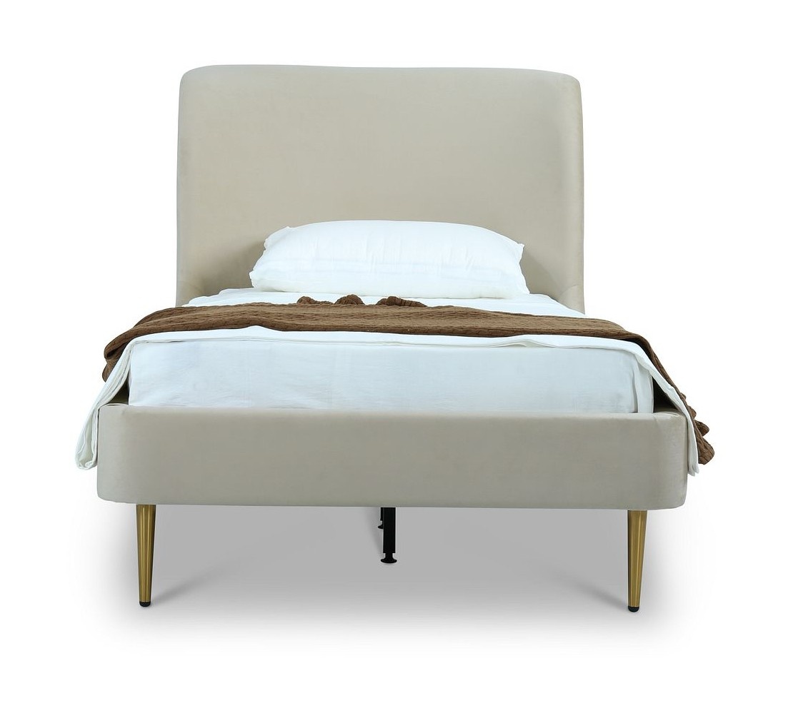 Heather Velvet Platform Bed