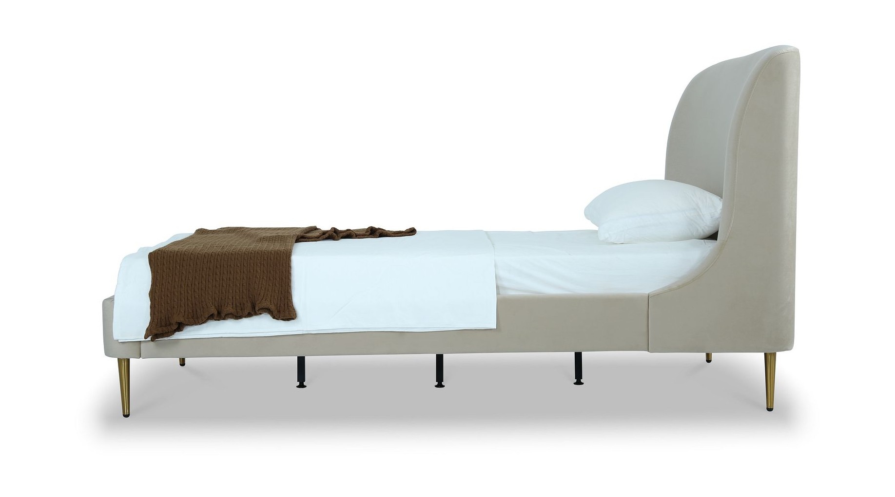 Heather Velvet Platform Bed
