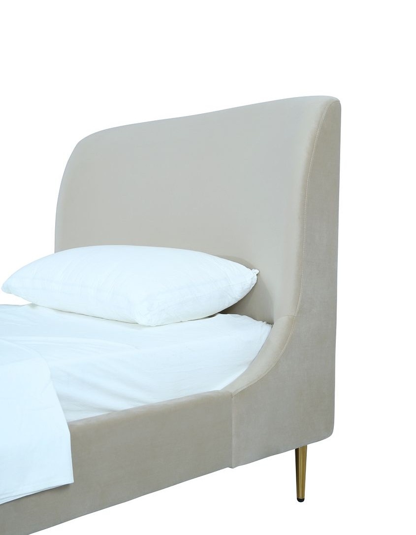 Heather Velvet Platform Bed