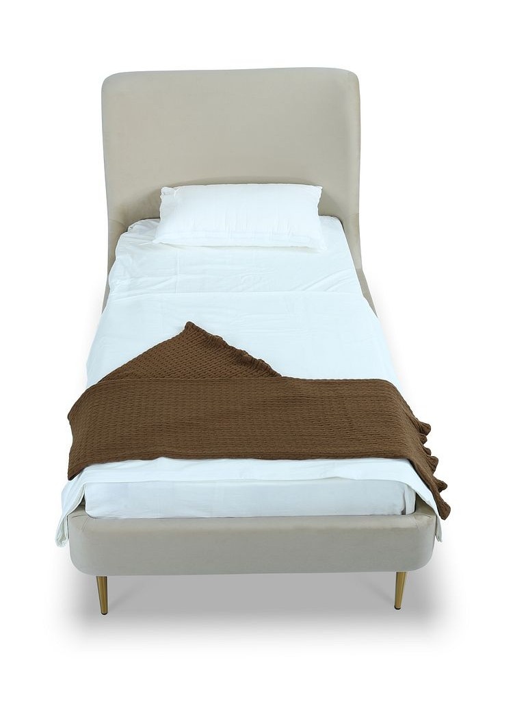 Heather Velvet Platform Bed
