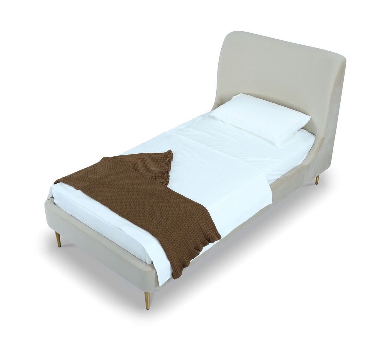 Heather Velvet Platform Bed