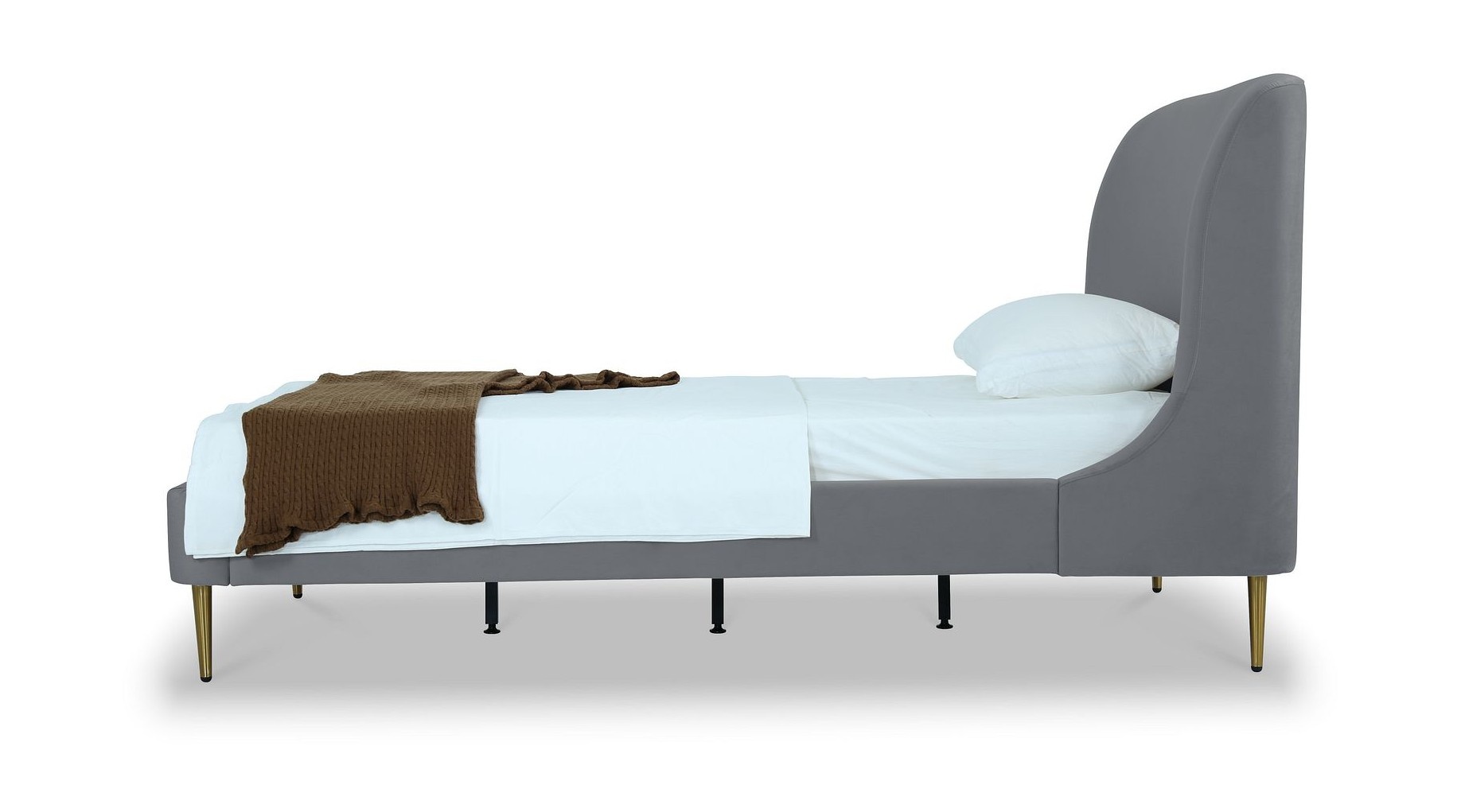 Heather Velvet Platform Twin Size Bed