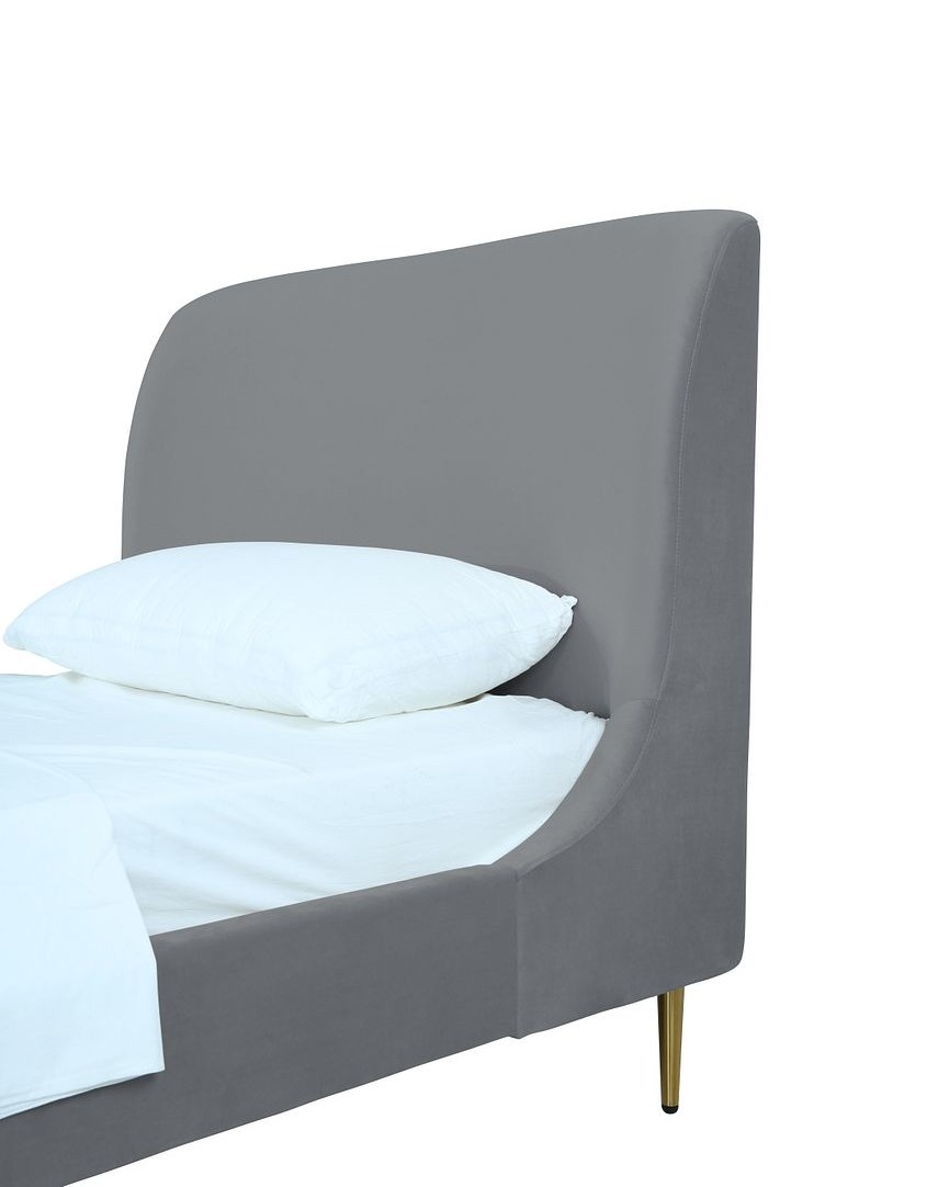 Heather Velvet Platform Twin Size Bed